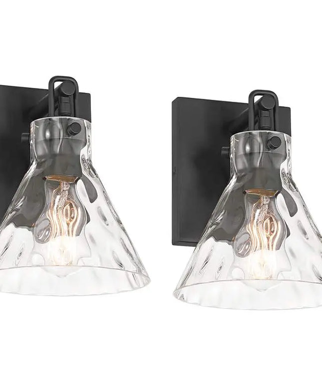 Possini Euro Ishii 9 1/4" Wide Matte Black Wall Sconce Set of 2 Possini Euro Design