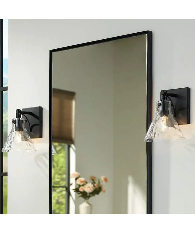 Possini Euro Ishii 9 1/4" Wide Matte Black Wall Sconce Set of 2 Possini Euro Design