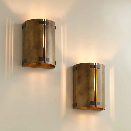 Possini Euro Julian 8 1/4"H Rustic Bronze Metal Wall Sconce Set of 2 Possini Euro Design