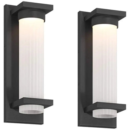 Possini Euro Kathleen 14" High Sand Black LED Wall Sconce Set of 2 Possini Euro Design