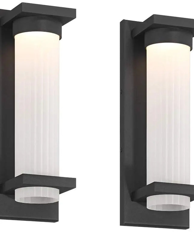 Possini Euro Kathleen 14" High Sand Black LED Wall Sconce Set of 2 Possini Euro Design