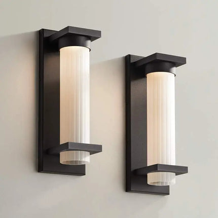 Possini Euro Kathleen 14" High Sand Black LED Wall Sconce Set of 2 Possini Euro Design