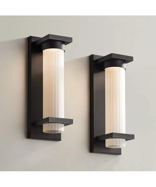 Possini Euro Kathleen 14" High Sand Black LED Wall Sconce Set of 2 Possini Euro Design
