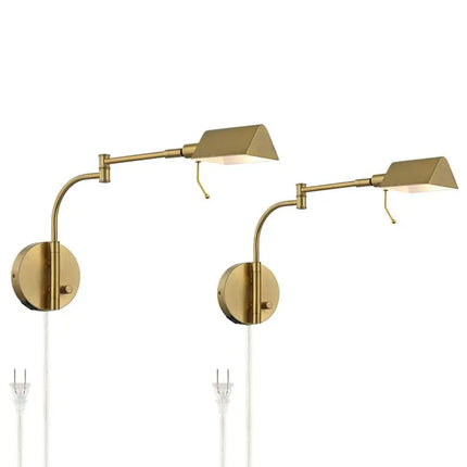 Possini Euro Keegan Plug-In Wall Lamps with Dual USB Ports Set of 2 Possini Euro Design