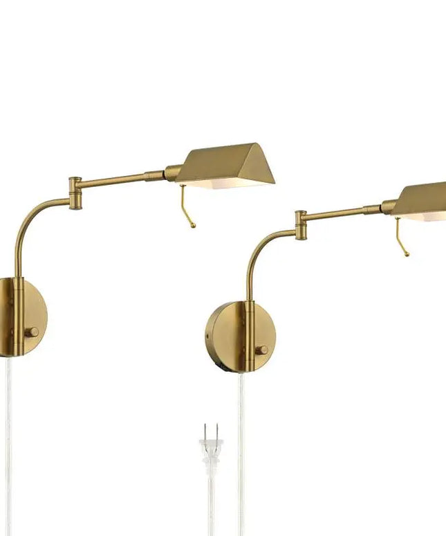 Possini Euro Keegan Plug-In Wall Lamps with Dual USB Ports Set of 2 Possini Euro Design