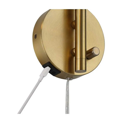 Possini Euro Keegan Plug-In Wall Lamps with Dual USB Ports Set of 2 Possini Euro Design