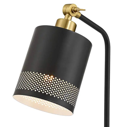 Possini Euro Keller 24" High Black and Brass Outlet and USB Desk Lamp Possini Euro Design