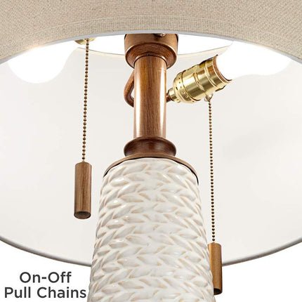 Possini Euro Kingston 32 3/4" White Ceramic Table Lamps Set of 2