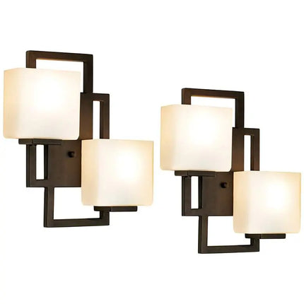 Possini Euro Lighting on the Square 15.5" Bronze Wall Sconces Set of 2