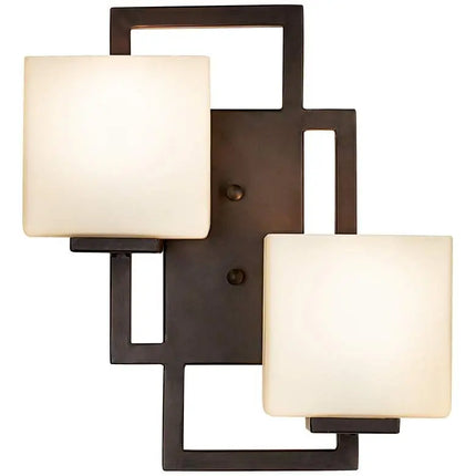 Possini Euro Lighting on the Square 15.5" Bronze Wall Sconces Set of 2