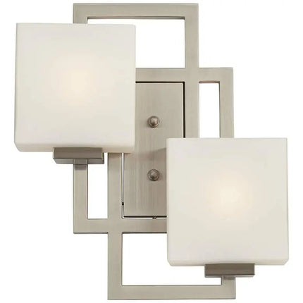 Possini Euro Lighting on the Square 15.5" Nickel Wall Sconces Set of 2 Possini Euro Design