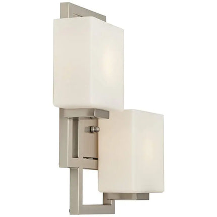 Possini Euro Lighting on the Square 15.5" Nickel Wall Sconces Set of 2 Possini Euro Design