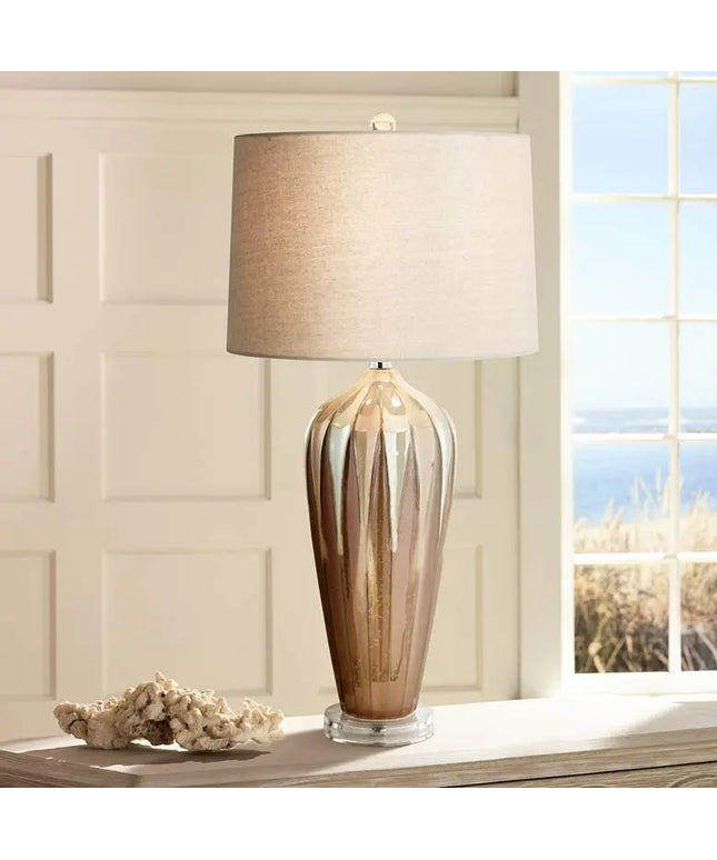 Possini Euro Loren 28 1/4" Ivory Drip Handcrafted Modern Ceramic Lamp Possini Euro Design