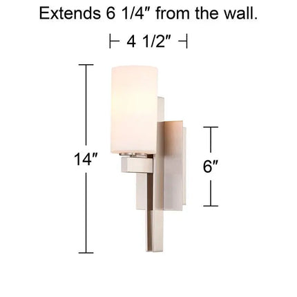 Possini Euro Ludlow 14" High Brushed Nickel Wall Sconce Set of 2