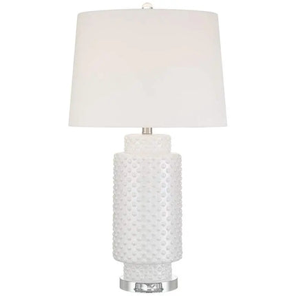 Possini Euro Luisa 28" High Modern Dimpled White Ceramic Table Lamp Possini Euro Design