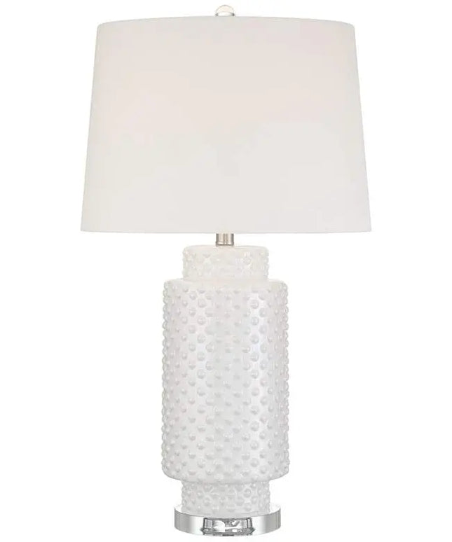 Possini Euro Luisa 28" High Modern Dimpled White Ceramic Table Lamp Possini Euro Design