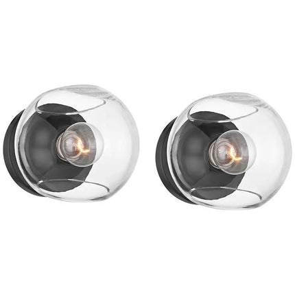 Possini Euro Michaelis 6 1/4" High Black Wall Sconce Set of 2 Possini Euro Design