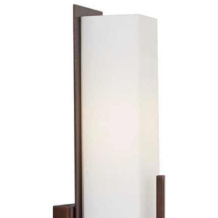 Possini Euro Midtown 15" High White Glass Bronze Wall Sconce Set of 2 Possini Euro Design