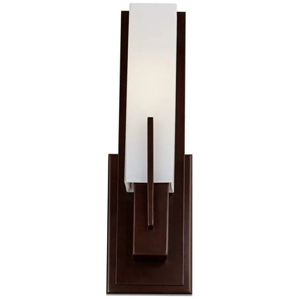 Possini Euro Midtown 15" High White Glass Bronze Wall Sconce Set of 2 Possini Euro Design