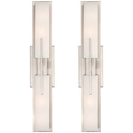 Possini Euro Midtown 23 1/2" High Satin Nickel Bath Light Set of 2
