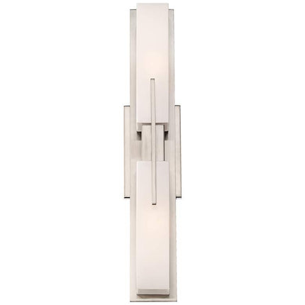 Possini Euro Midtown 23 1/2" High Satin Nickel Bath Light Set of 2
