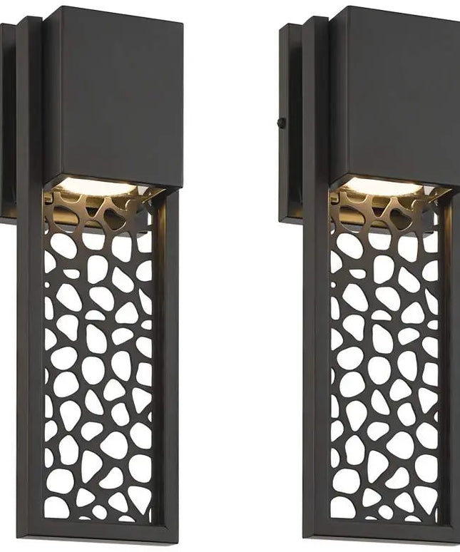 Possini Euro Miele 16" High Matte Black Wall Sconce Set of 2 Possini Euro Design