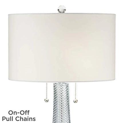 Possini Euro Miriam 28 1/2" Swirl Blue Glass Coastal Lamps Set of 2 Possini Euro Design