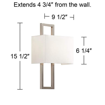 Possini Euro Modena 15 1/2" High Brushed Nickel Wall Sconce Set of 2