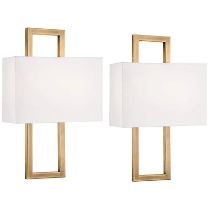 Possini Euro Modena 15 1/2" High French Brass Wall Sconce Set of 2 Possini Euro Design