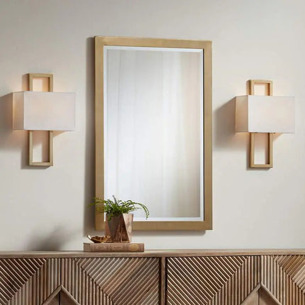 Possini Euro Modena 15 1/2" High French Brass Wall Sconce Set of 2 Possini Euro Design