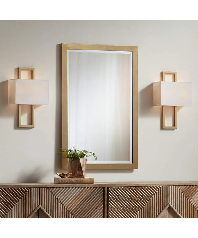 Possini Euro Modena 15 1/2" High French Brass Wall Sconce Set of 2 Possini Euro Design