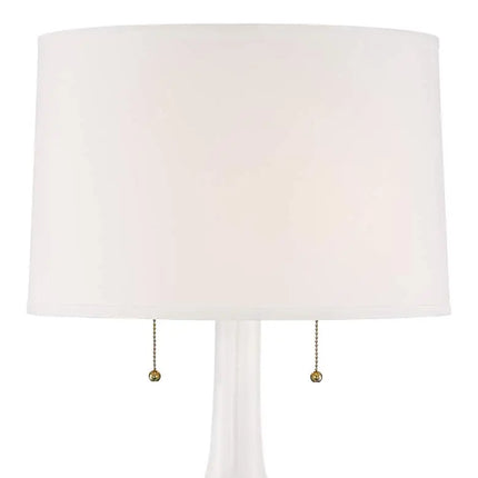 Possini Euro Natalia 27" White Modern Luxe Ceramic Floral Table Lamp Possini Euro Design