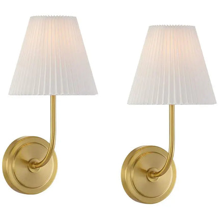 Possini Euro Nina 14" High Gold Plate Wall Sconce Set of 2 Possini Euro Design