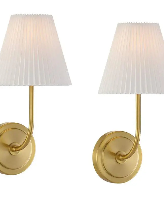 Possini Euro Nina 14" High Gold Plate Wall Sconce Set of 2 Possini Euro Design