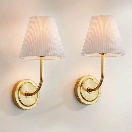 Possini Euro Nina 14" High Gold Plate Wall Sconce Set of 2 Possini Euro Design