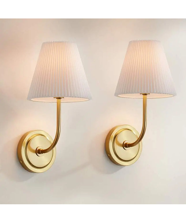 Possini Euro Nina 14" High Gold Plate Wall Sconce Set of 2 Possini Euro Design