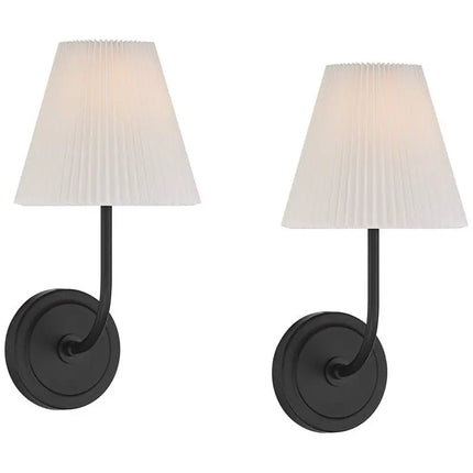 Possini Euro Nina 14" High Matte Black Wall Sconce Set of 2 Possini Euro Design