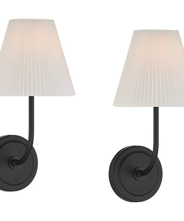 Possini Euro Nina 14" High Matte Black Wall Sconce Set of 2 Possini Euro Design
