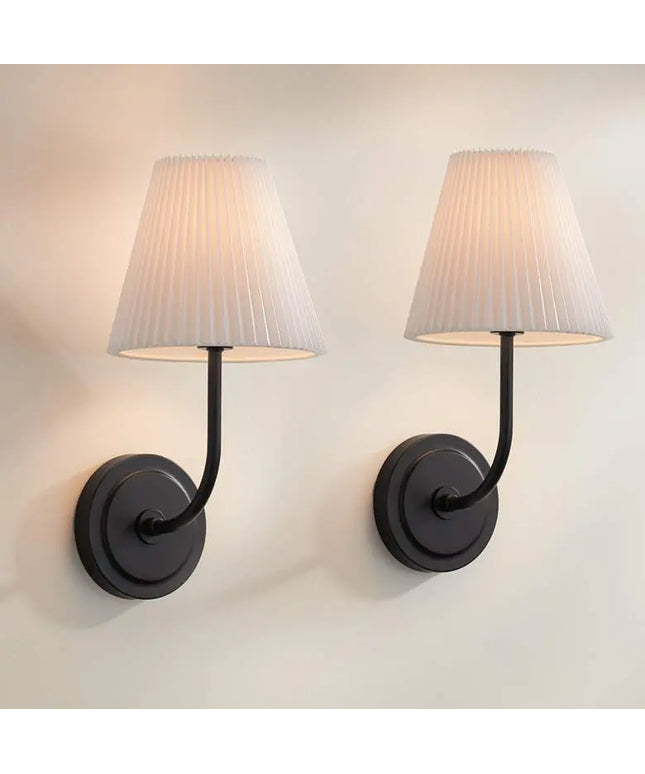 Possini Euro Nina 14" High Matte Black Wall Sconce Set of 2 Possini Euro Design