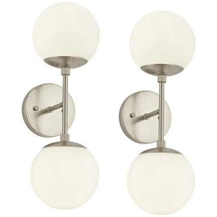 Possini Euro Oso 17 3/4" High Opal Glass and Nickel Sconces Set of 2 Possini Euro Design