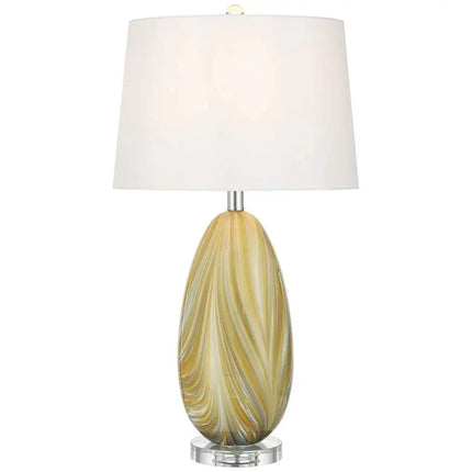Possini Euro Pablo 27" High Modern Yellow Vortex Art Glass Table Lamp Possini Euro Design