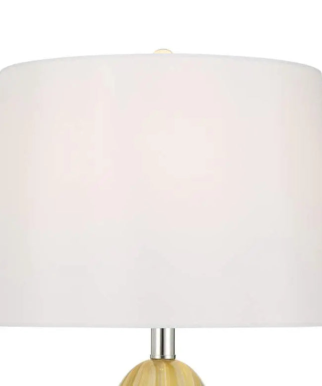 Possini Euro Pablo 27" High Modern Yellow Vortex Art Glass Table Lamp Possini Euro Design