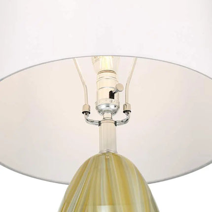 Possini Euro Pablo 27" High Modern Yellow Vortex Art Glass Table Lamp Possini Euro Design