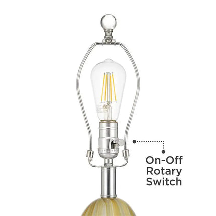 Possini Euro Pablo 27" High Modern Yellow Vortex Art Glass Table Lamp Possini Euro Design