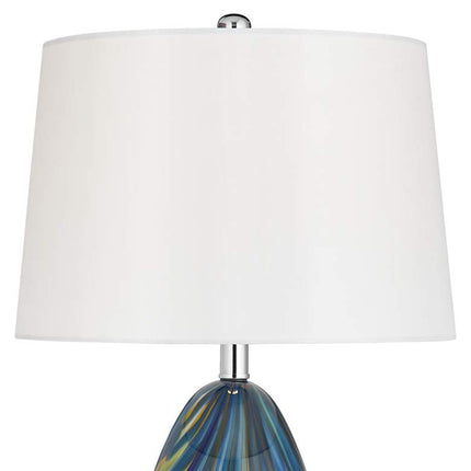 Possini Euro Pablo 27" Modern Blue Art Glass Table Lamp Possini Euro Design