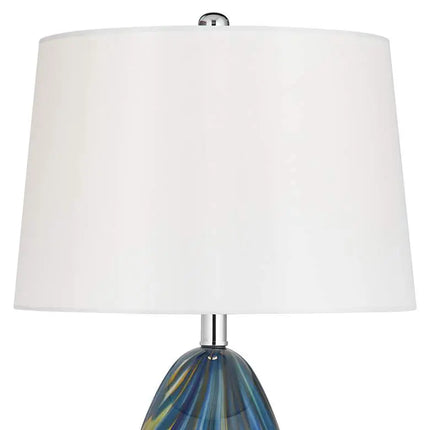 Possini Euro Pablo 27" Modern Blue Art Glass Table Lamps Set of 2