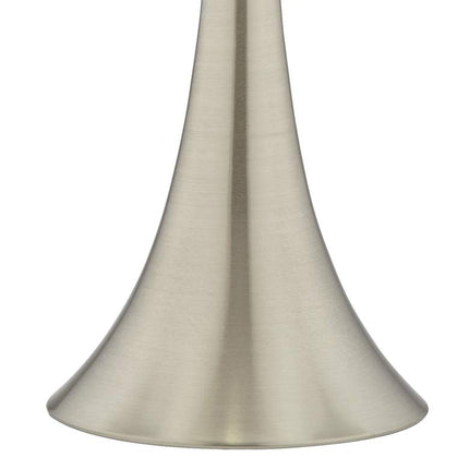 Possini Euro Red Faux Silk Brushed Nickel Touch Table Lamps Set of 2