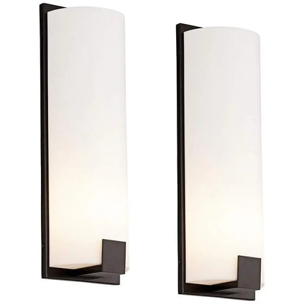 Possini Euro Rigdon 19 1/2"H Bronze & White Wall Sconce Set of 2 Possini Euro Design