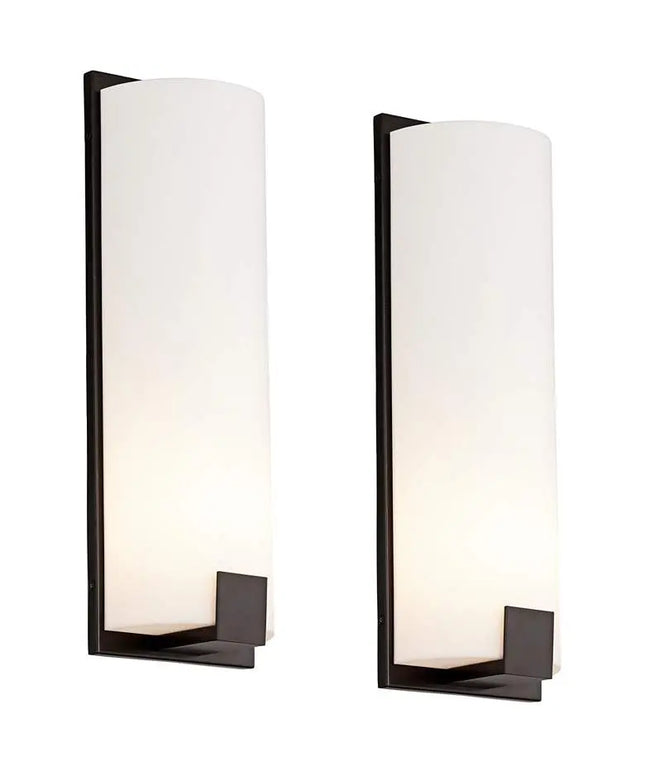 Possini Euro Rigdon 19 1/2"H Bronze & White Wall Sconce Set of 2 Possini Euro Design