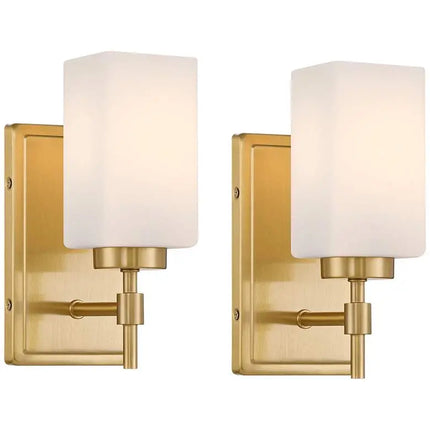 Possini Euro Salo 9 3/4" High Gold Wall Sconce Set of 2 Possini Euro Design